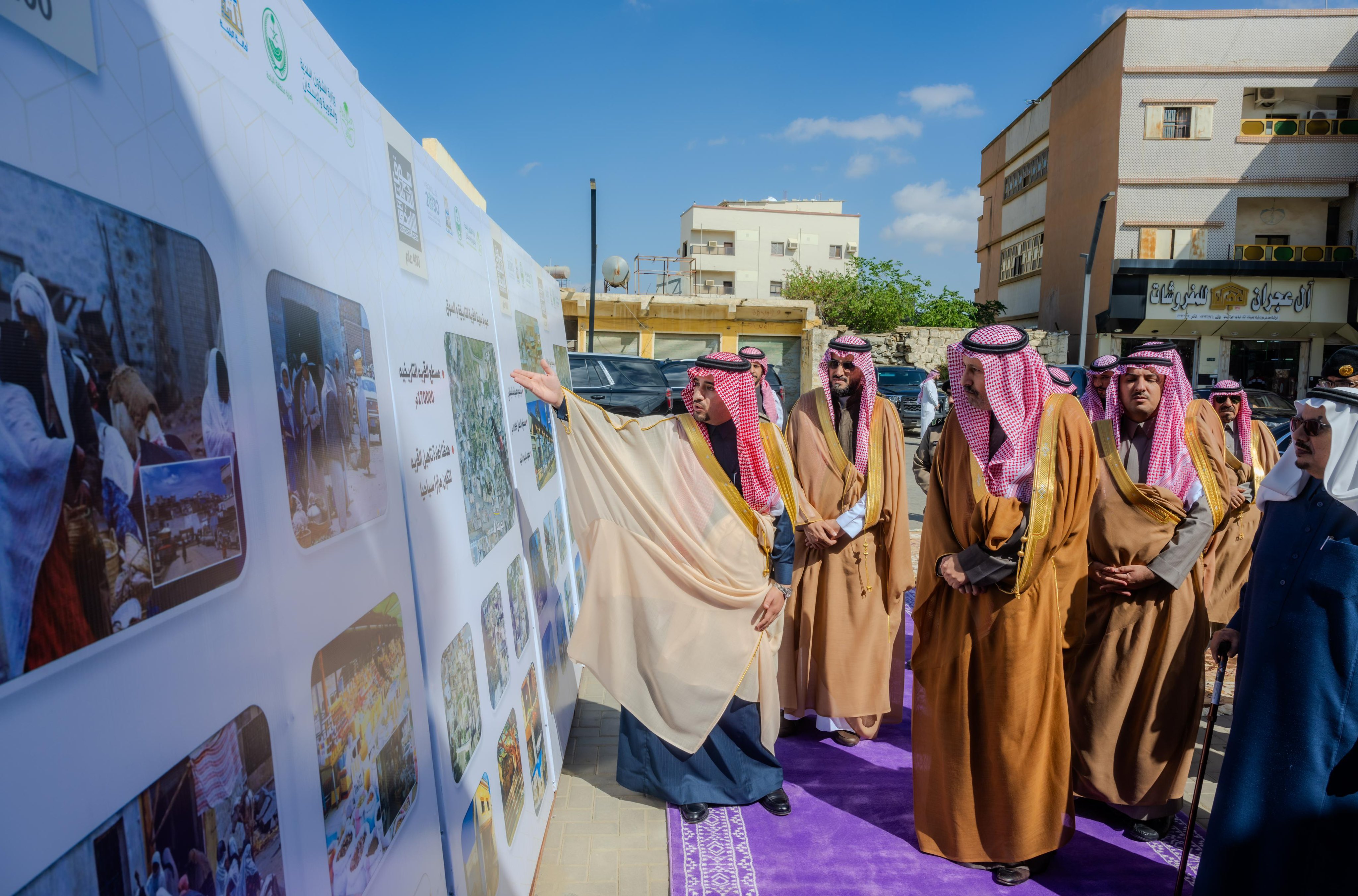 His Highness the Emir of Al-Baha Region visits the historic Saturday Market development project